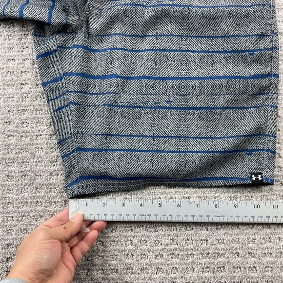 Under ARMOUR UA Swim Shorts Men 34 Gray Blue Striped Board Short Pants Outdoor - Picture 13 of 13